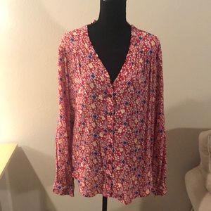 NWT Anthropologie Maeve Red Floral Blouse